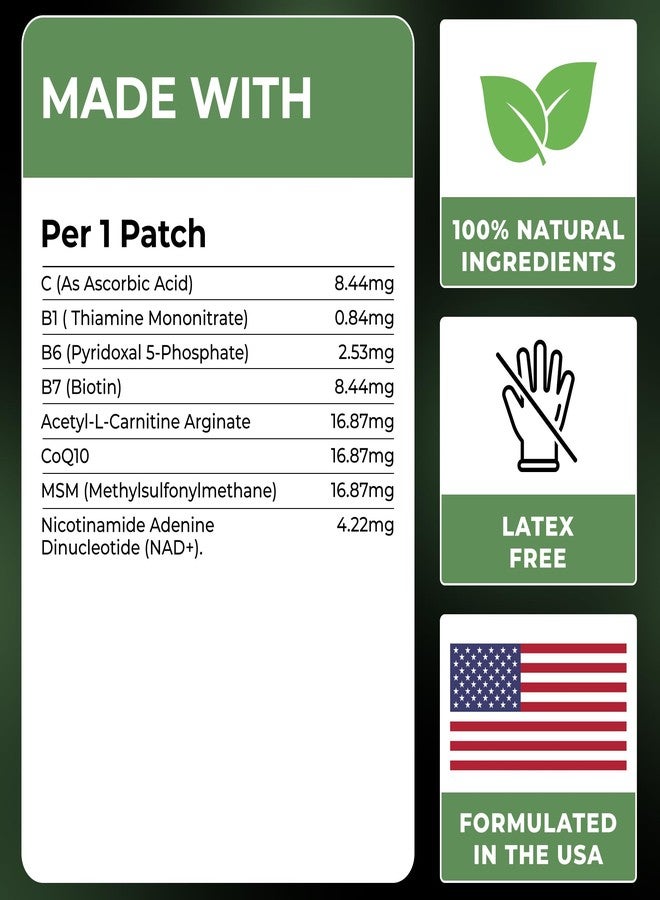 PATCH4U NAD Patches for Women & Men | NAD+ Patch for Energy & Healthy Aging | with CoQ10 & Nicotinamide | 60 Day Supply - Image 5